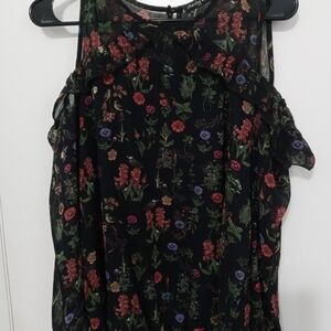 Cha Cha Vente Floral Cold Shoulder Blouse